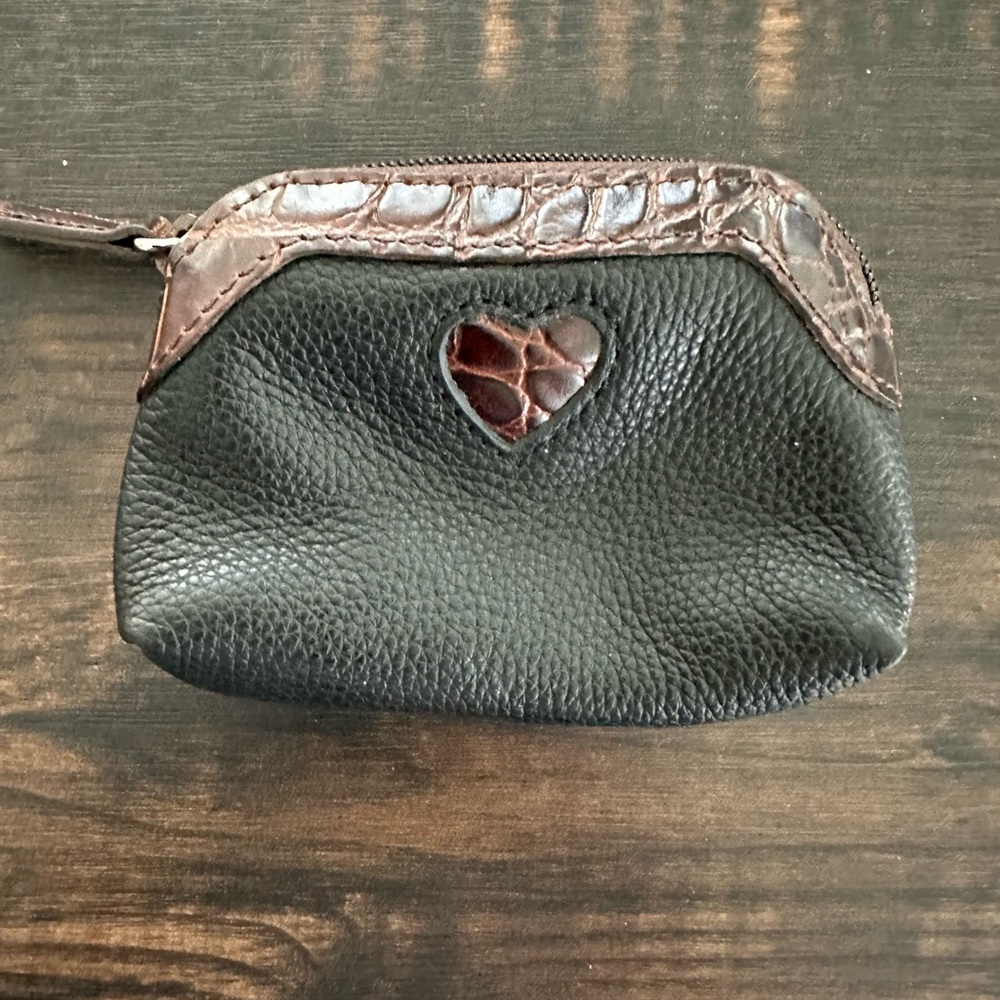 Brighton Black and Brown Wallet with Heart Detail